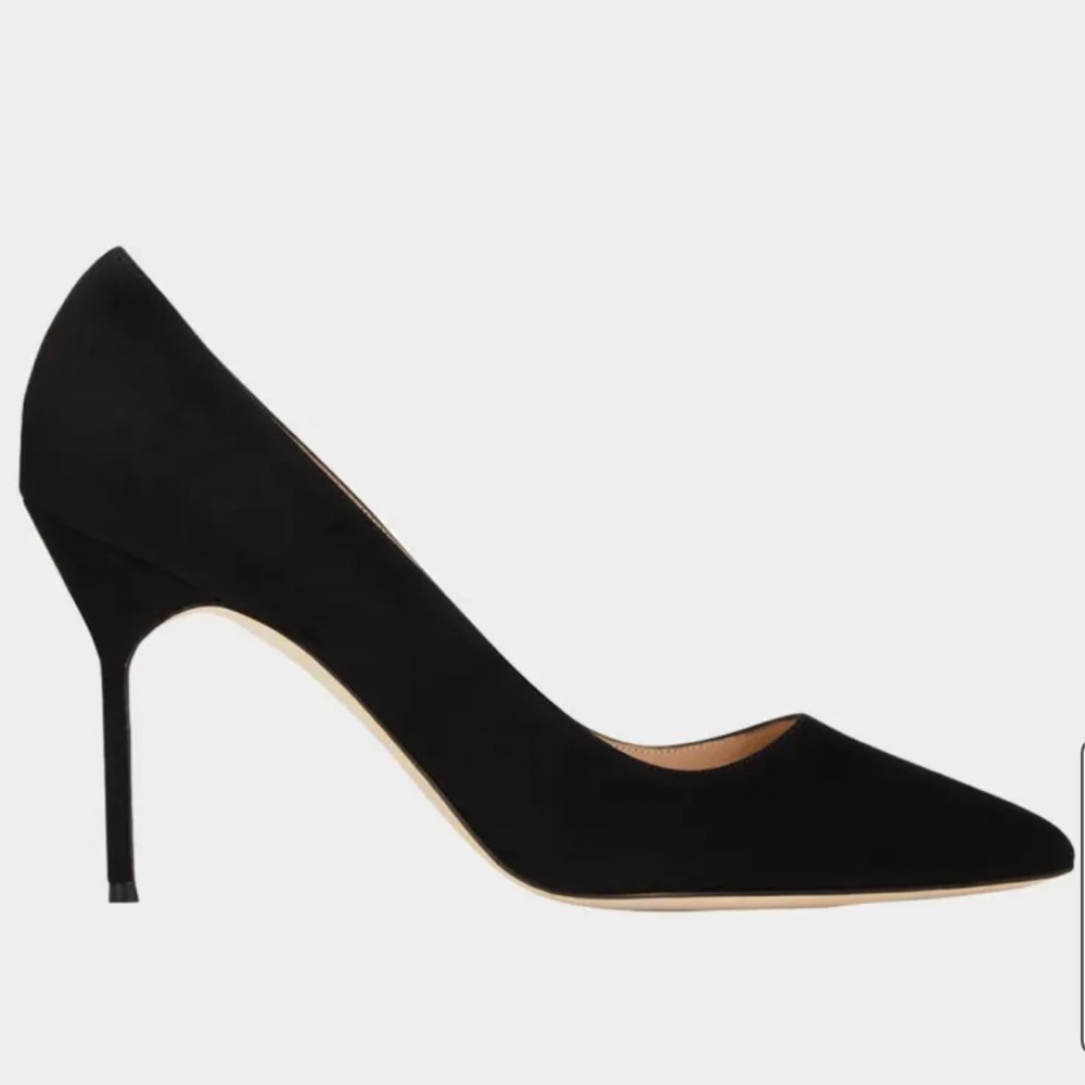 Manolo Blahnik BB 90 mm Black Suede Pumps
